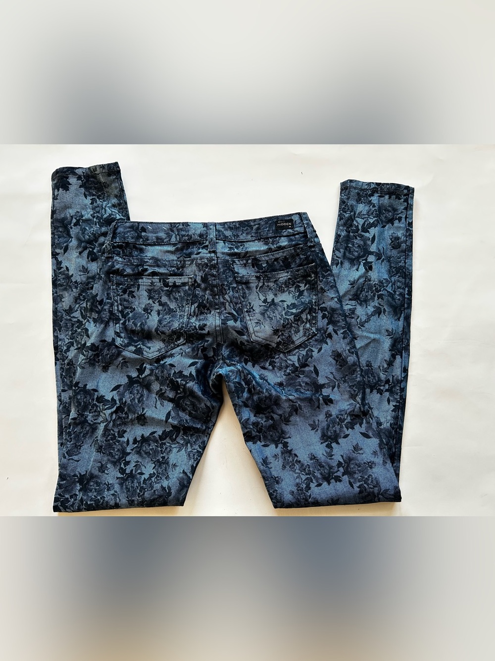 Blue Floral-Print Skinny Jeans Hidden jeans size 3 - Picture 8 of 8